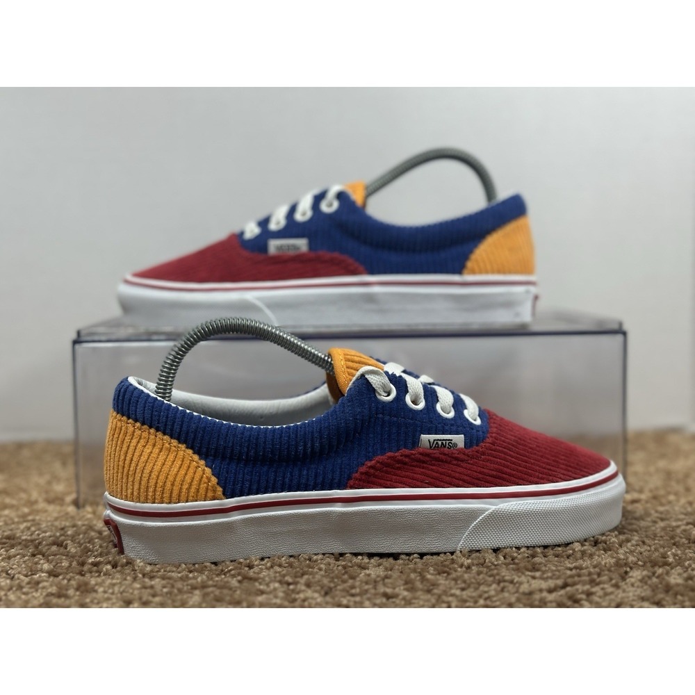 VANS Era Corduroy Men 5 Women 6.5 Colorblock Shoes Sneakers Old Skool Classic